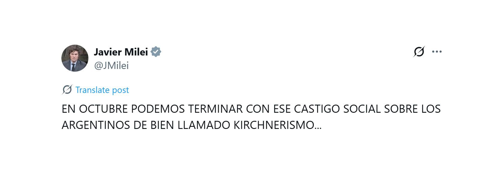 La publicación de Milei sobre el escándalo en Diputados