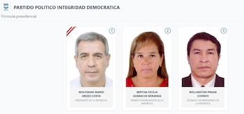 Lista de vicepresidentes en Perú 2026: estos son los acompañantes de cada candidato: Captura: ONPE.