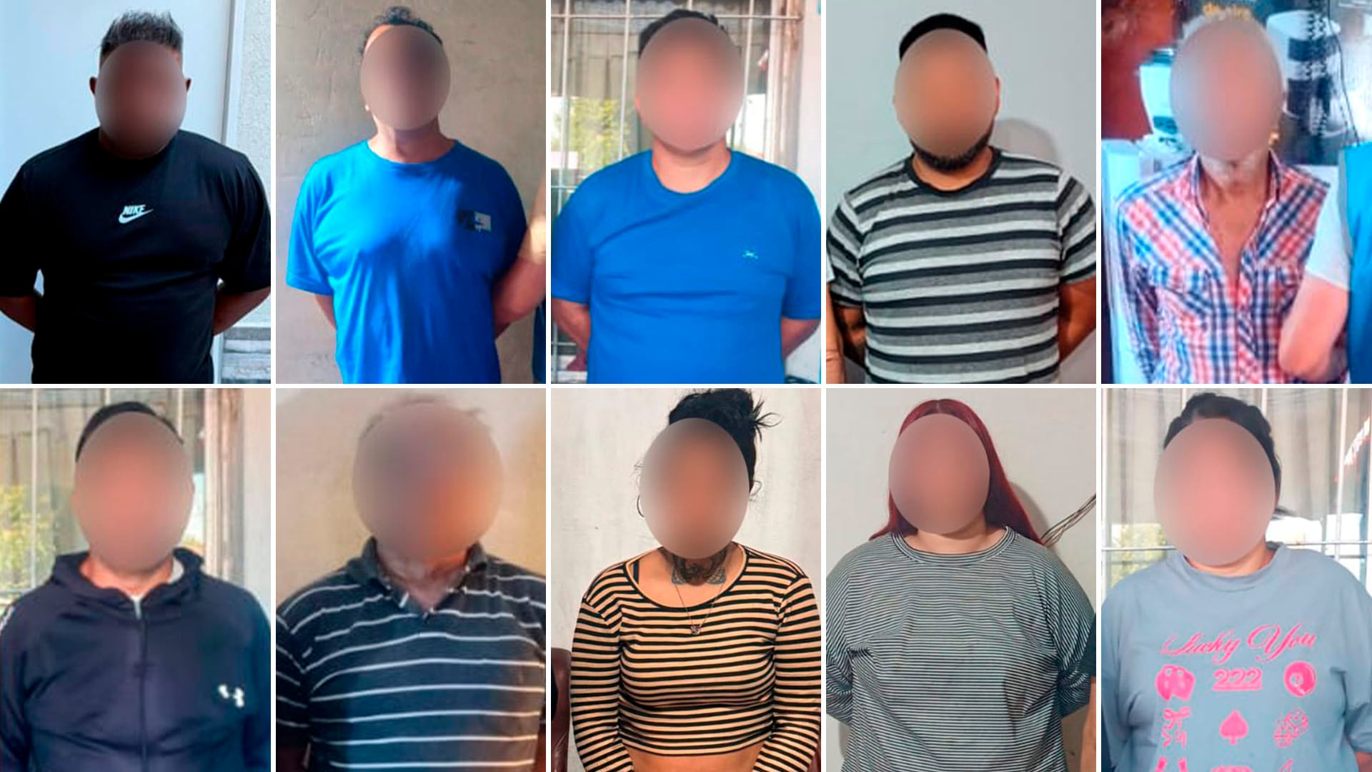 Los diez integrantes de la organización punguista fueron detenidos tras varios allanamientos