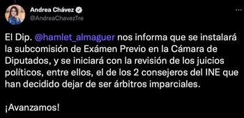 Andrea Chávez celebró que se