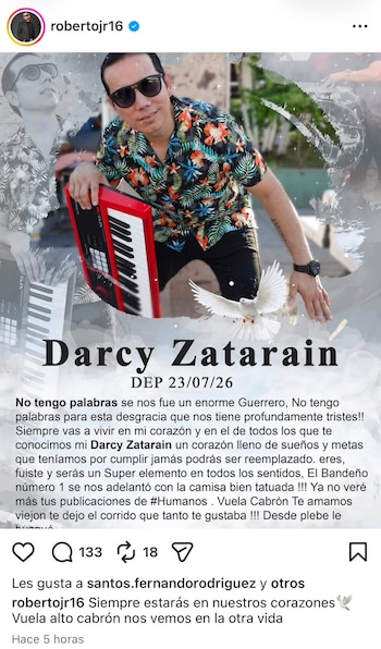 Murió Darcy Zatarain, músico y productor sinaloense, tras ataque armado registrado en la colonia Valles del Ejido, en Mazatlán, Sinaloa. RRSS