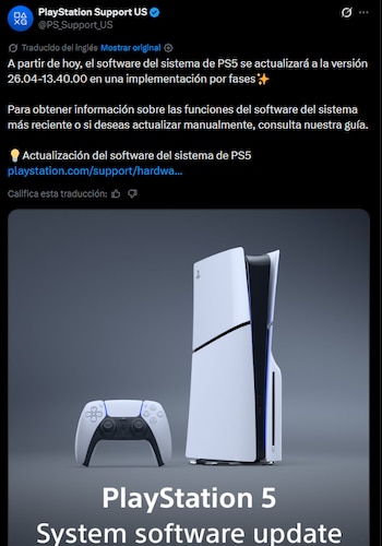 PlayStation anunció una nueva actualización para la PS5 y la PS5 Pro.