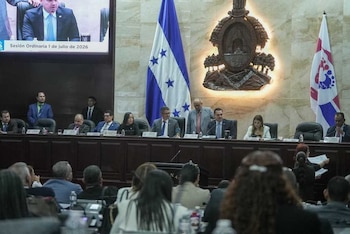 El Congreso Nacional aprobó apoyo logístico para facilitar el envío de ayuda humanitaria a las zonas afectadas por los terremotos en Venezuela. El diputado Eder Mejía informó que la iniciativa permitirá trasladar víveres y suministros recolectados por organizaciones y ciudadanos hondureños. (Foto: Congreso Nacional de Honduras)