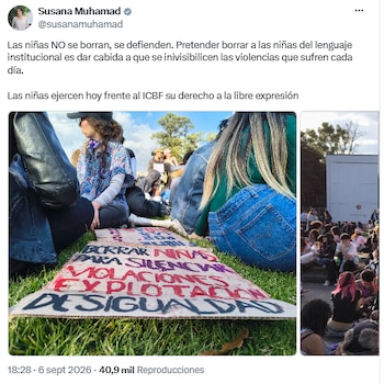 Susana Muhamad respaldó la protesta ante el Icbf - crédito @susanamuhamad/X