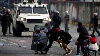 Durante las protestas contra Maduro,