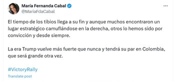 La senadora Cabal celebró los