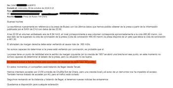 El mensaje enviado por Alberto