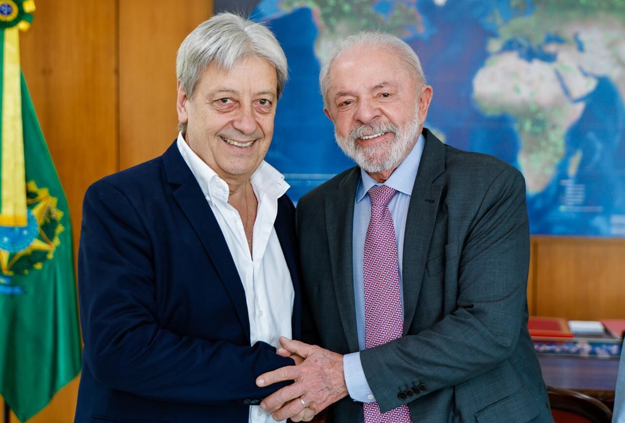 El presidente Lula Da Silva y Abel Furlán, durante el encuentro en Brasilia