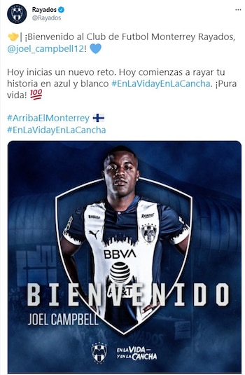 Campbell (Foto: Twitter/@Rayados)