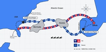 Google puso en funcionamiento un nuevo cable submarino que conecta Estados Unidos con Europa.