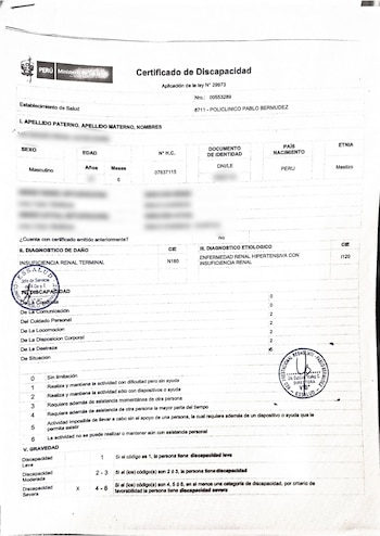 Certificado de Discapacidad del Afectado.