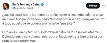 María Fernanda Cabal se manifestó