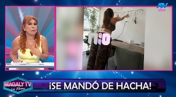 Laura Spoya enfrenta polémica por imagen viral y Magaly la cuestiona duramente. Captura: Magaly TV La Firme.