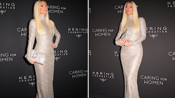 Paris Hilton hizo brillar Nueva York con su vestido Gucci cubierto de cristales