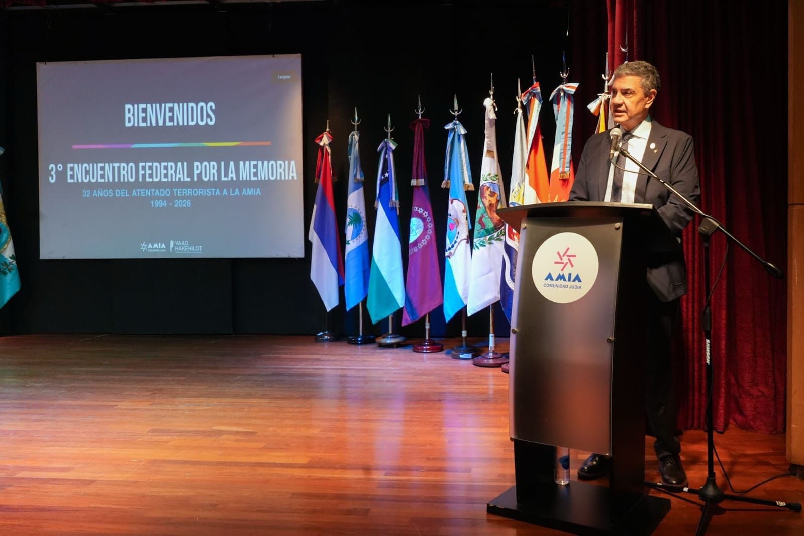 Jorge Macri fue uno de los oradores del acto por la AMIA