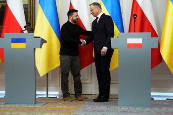 Zelensky visitó Varsovia y habló