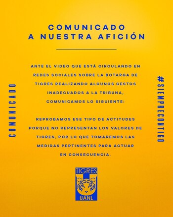 Comunicado oficial de Tigres sobre