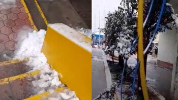 Pasco amaneció cubierto de nieve tras precipitaciones fluviales
