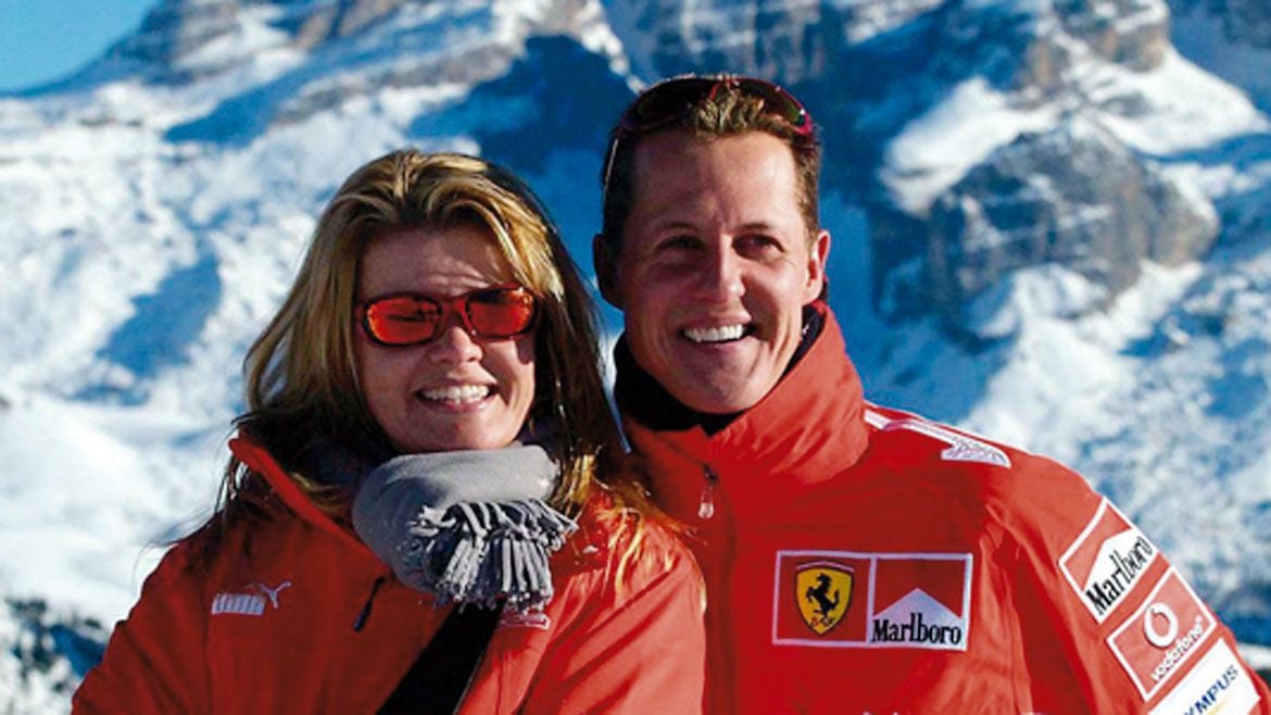 Michael Schumacher y Corinna Betsch, su esposa que lo cuida después de su accidente