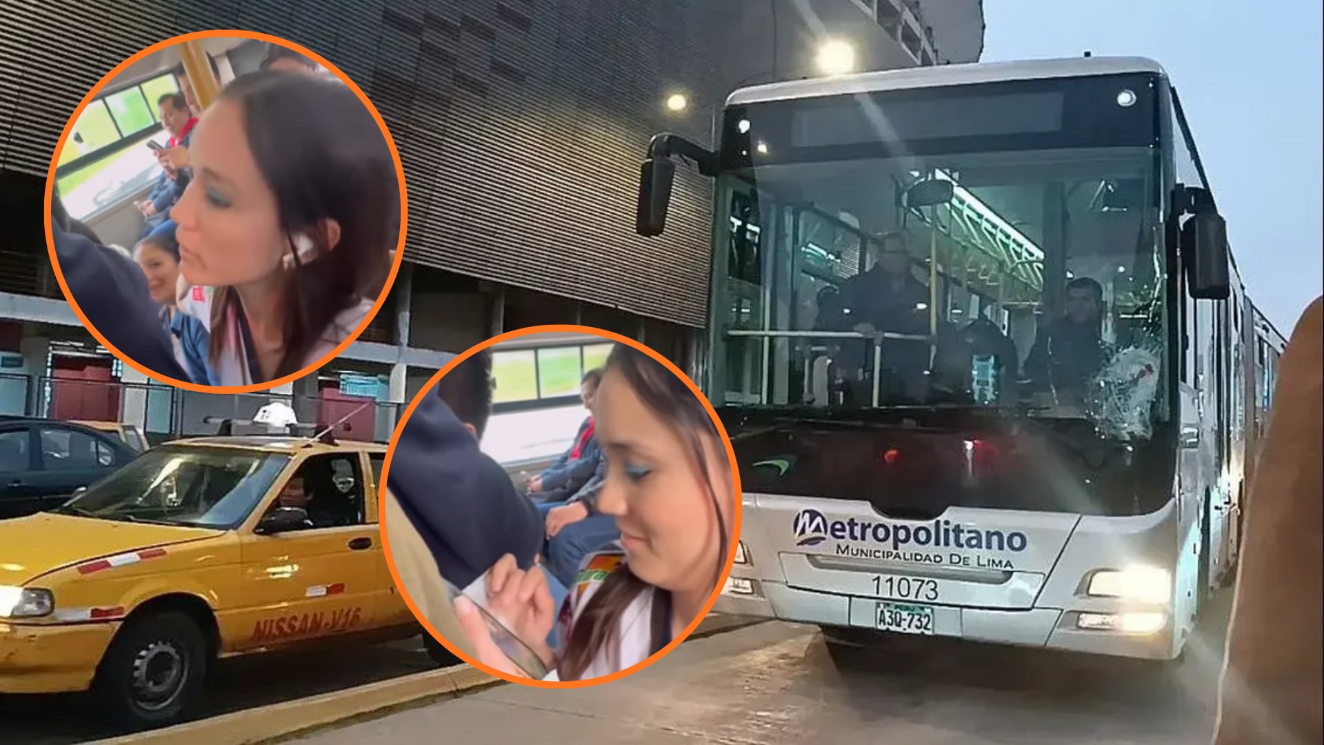 Mujer insulta con frases racistas a pasajeros del Metropolitano en Lima; el video se viraliza. (Composición: Infobae)