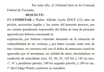Condena por trata de personas en Tucumán
