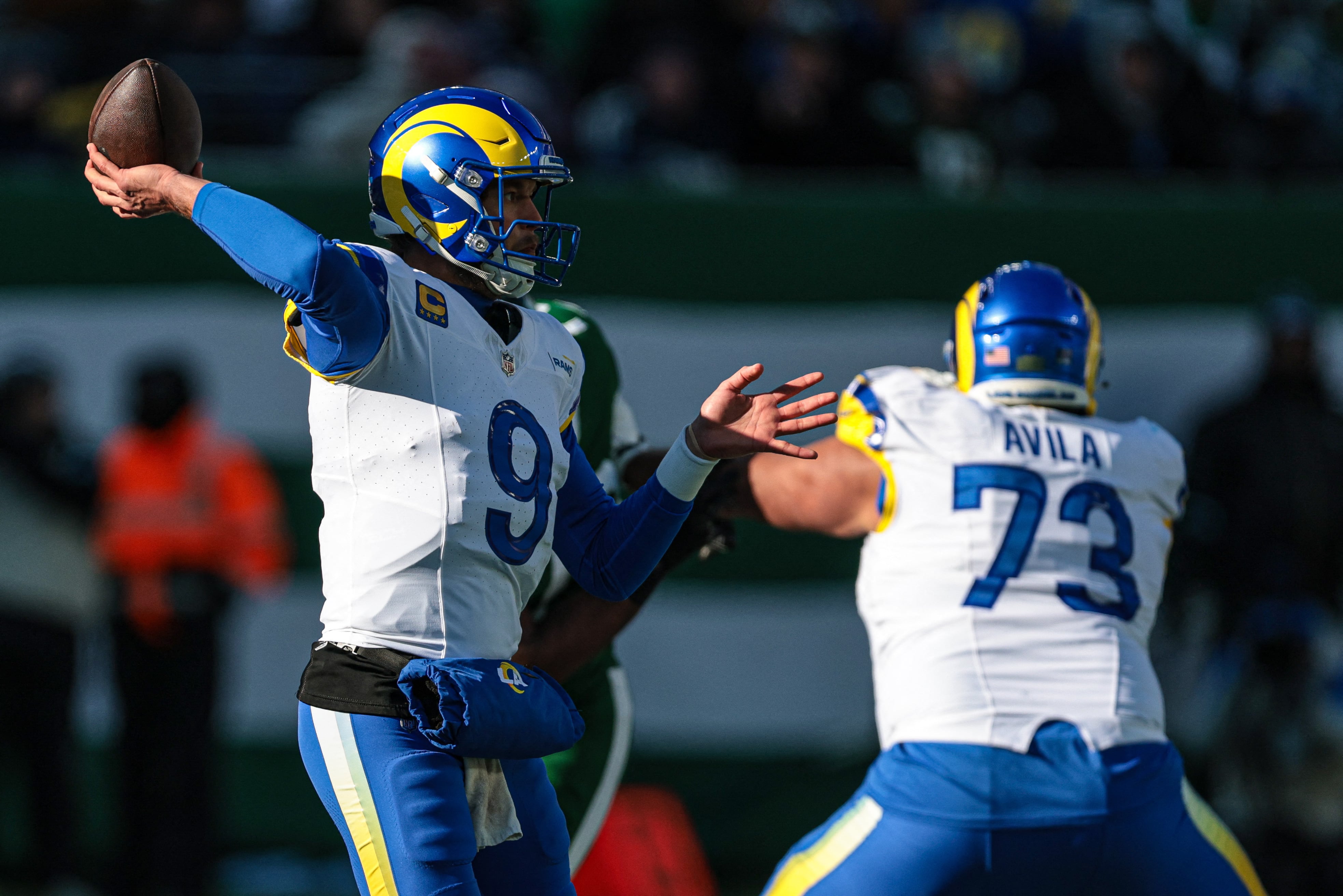 El liniero ofensivo cuenta con raíces mexicanas por su padre. (Vincent Carchietta-Imagn Images)