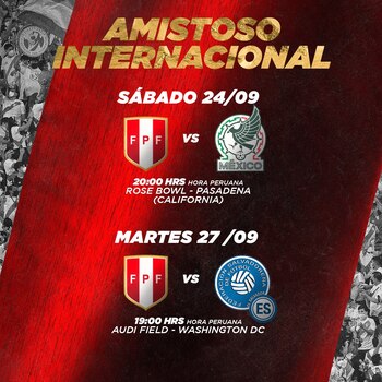 Horarios y rivales de Perú
