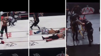 VIDEO | Octagón Jr. sale en camilla tras sufrir una aparatosa lesión en el cuello
