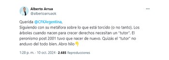 La respuesta de Alberto Arrua en redes sociales