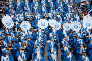 Al menos 200 alumnos de escuelas de arte se suman a Banda El Salvador en el desfile por los 205 años de independencia y elevan a 1,200 jóvenes la delegación del Ministerio de Cultura. (Foto: Noticiero El Salvador)