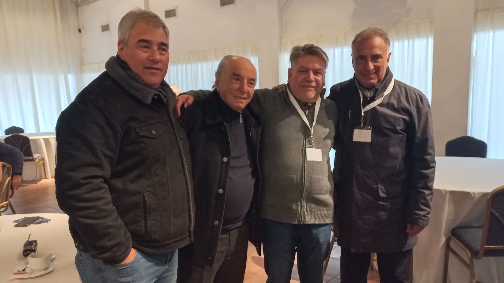 Armando Cavalieri, con Carlos Pérez y otros dirigentes del Sindicato de Comercio como Oscar Nieva y Rubén Cortina