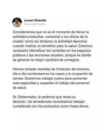 El documento que difundió el