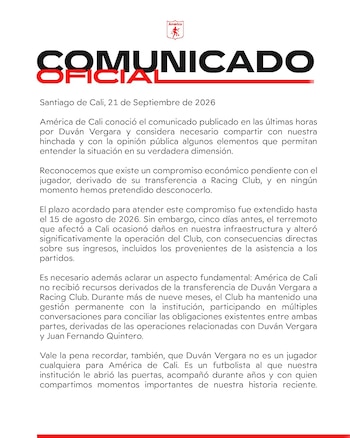 -crédito Jefatura de Prensa del América de Cali