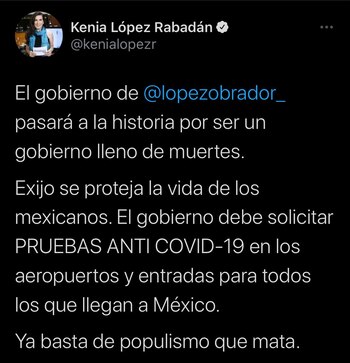 La senadora panista exigió al