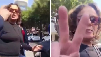 Mujer enfrenta a policías tras