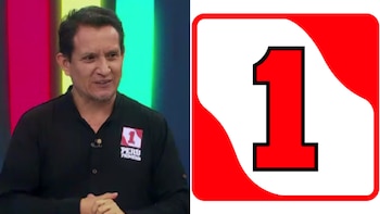 Michel Melchor Sanabria Ruiz junto al símbolo del partido Perú Primero, que presenta un número uno rojo sobre fondo blanco
