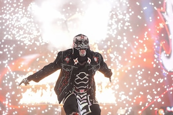 INDIANAPOLIS, INDIANA - MARCH 2: Penta enters the ring during Monday Night RAW at Gainbridge Fieldhouse on March 2, 2026 in Indianapolis, Indiana. (Photo by Craig Ambrosio/WWE via Getty Images)