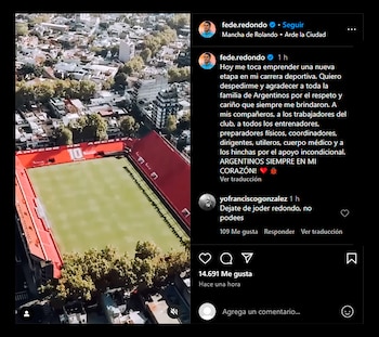 La publicación de Federico Redondo