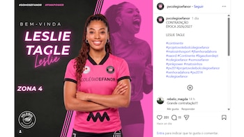 Leslie Leiva fue presentada como nueva jugadora del PV Colégio Efanor.
