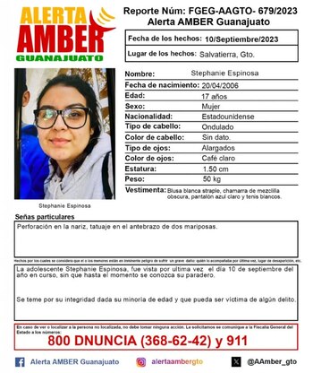 Alerta Amber de Stephanie Espinosa.