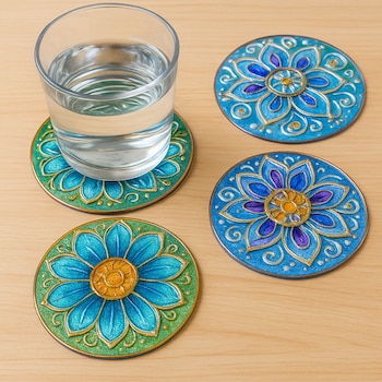 Portavasos hechos con CDs aportan