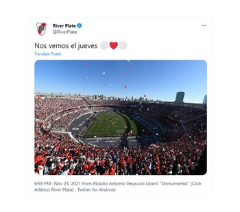 El ocurrente mensaje de River,