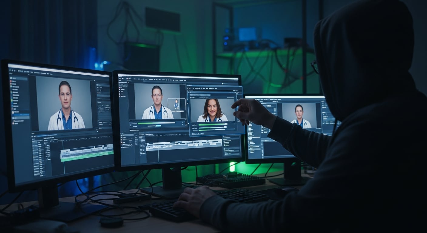 Un hacker manipula imágenes con software de IA. La proliferación de deepfakes y mensajes falsificados hace cada vez más difícil distinguir entre señales auténticas y sintéticas. (Imagen ilustrativa Infobae)