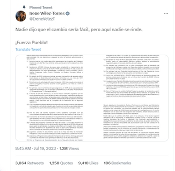 La exministra de Minas y