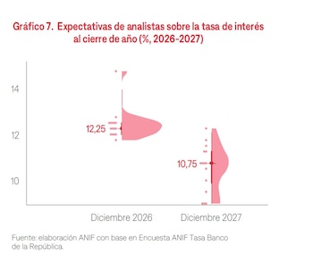 La tasa de interés del Banco de la República se mantendría por encima del 12% al cierre de 2026 - crédito Anif