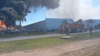 El operativo conjunto de bomberos