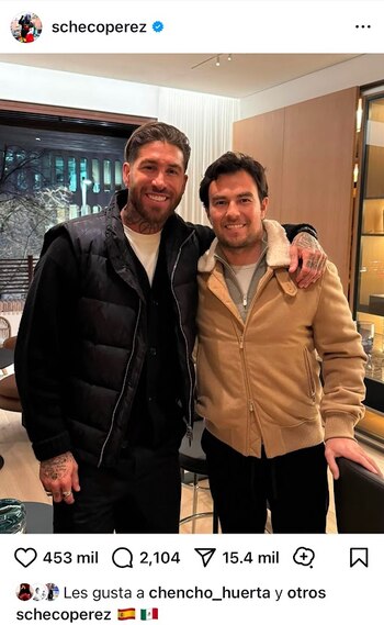 Publicación de Checo Pérez junto