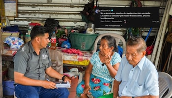 Una pareja de adultos mayores que vive en un cementerio en Garita Palmera recibirá apoyo habitacional del Gobierno tras pedir ayuda a Bukele en TikTok. (Cortesía: Michelle Sol)
