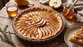 Receta de tarta de pera y miel, rápida y fácil