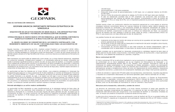 El Grupo Gilinski puede elevar su participación en GeoPark hasta 58,4% del capital tras una operación valorada en cerca de USD 160 millones - crédito GeoPark